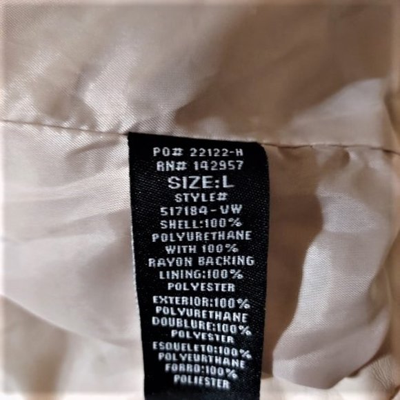 LAURA LANE BEIGE FAUX LEATHER ZIP JACKET WITH ZIP FRONT POCKETS SIZE L NWT - Picture 10 of 13